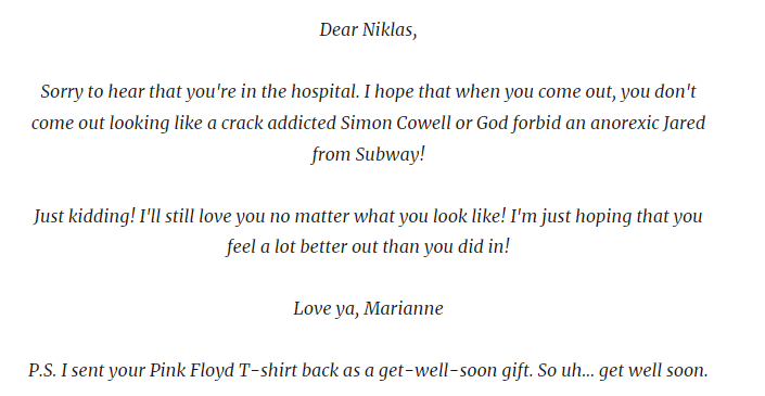 marianne's letter